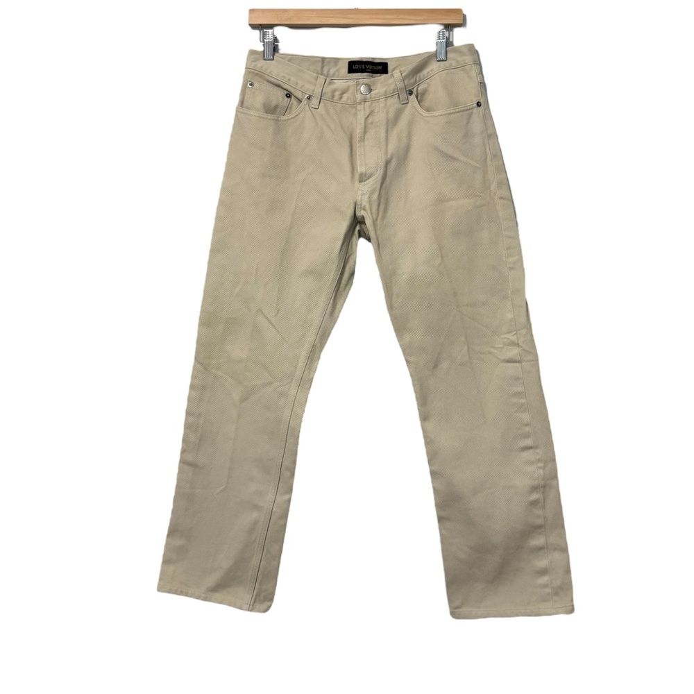 Louis Vuitton Beige Straight Leg Jeans Size 50 Authentic Neutral Designer